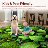 Ultra Soft Area Rug, Non Slip, Stain Resistant, Washable Area Rugs for Living Room, Bedroom, leaf shag bathroom mat(Green)