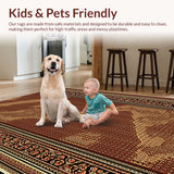 Ultra Soft Area Rug, Non Slip, Stain Resistant, Washable Area Rugs for Living Room, Bedroom, Buffalo Plaid Lodge Bear(Brown)
