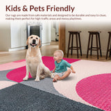 Ultra Soft Area Rug, Non Slip, Stain Resistant, Washable Area Rugs for Living Room, Bedroom, Modern Abstract Soft Pink Rug(Pink)