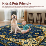 Ultra Soft Area Rug, Non Slip, Stain Resistant, Washable Area Rugs for Living Room, Bedroom, Soft Velvet Islamic Prayer Meditation(Blue)