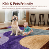 Ultra Soft Area Rug, Non Slip, Stain Resistant, Washable Area Rugs for Living Room, Bedroom, Neutral Abstract Low Pile(Brown)