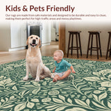 Ultra Soft Area Rug, Non Slip, Stain Resistant, Washable Area Rugs for Living Room, Bedroom, Stain-Resistant Sage Green Meditation Rug(Green)