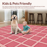 Ultra Soft Area Rug, Non Slip, Stain Resistant, Washable Area Rugs for Living Room, Bedroom, Cowgirl Bathroom Rug Vibrant Pink Non-Slip Design(Pink)
