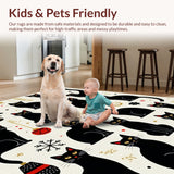 Ultra Soft Area Rug, Non Slip, Stain Resistant, Washable Area Rugs for Living Room, Bedroom, Cat Bathroom Rug Mat(Black)