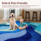 Ultra Soft Area Rug, Non Slip, Stain Resistant, Washable Area Rugs for Living Room, Bedroom, Abstract Modern Living Room Rug(Blue)
