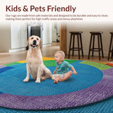 Ultra Soft Area Rug, Non Slip, Stain Resistant, Washable Area Rugs for Living Room, Bedroom, Magic Circle Pattern Witch(Blue)