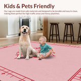 Ultra Soft Area Rug, Non Slip, Stain Resistant, Washable Area Rugs for Living Room, Bedroom, Western Cowgirl Boots Disco(Pink)