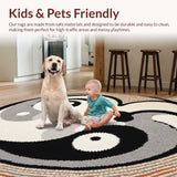 Ultra Soft Area Rug, Non Slip, Stain Resistant, Washable Area Rugs for Living Room, Bedroom, Trippy Yin Yang(Gray)