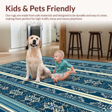Ultra Soft Area Rug, Non Slip, Stain Resistant, Washable Area Rugs for Living Room, Bedroom, Soft Vintage Tiger Print Living Room Rug(Blue)