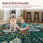 Ultra Soft Area Rug, Non Slip, Stain Resistant, Washable Area Rugs for Living Room, Bedroom, Jungle Print Nursery(Green) - ODIKA