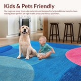 Ultra Soft Area Rug, Non Slip, Stain Resistant, Washable Area Rugs for Living Room, Bedroom, Abstract Modern Jardin(Blue)