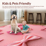 Ultra Soft Area Rug, Non Slip, Stain Resistant, Washable Area Rugs for Living Room, Bedroom, bow shaped coquette bathmat(Pink)
