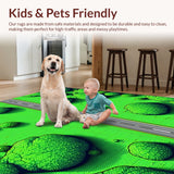 Ultra Soft Area Rug, Non Slip, Stain Resistant, Washable Area Rugs for Living Room, Bedroom, Traffic Road Play Mat(Green)