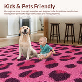 Ultra Soft Area Rug, Non Slip, Stain Resistant, Washable Area Rugs for Living Room, Bedroom, Faux Leopard Cowhide(Pink)