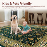 Ultra Soft Area Rug, Non Slip, Stain Resistant, Washable Area Rugs for Living Room, Bedroom, Velvet Islamic Prayer(Green)