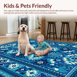 Ultra Soft Area Rug, Non Slip, Stain Resistant, Washable Area Rugs for Living Room, Bedroom, Modern Light Blue Nursery Accent Carpet for Kids(Blue)