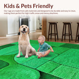 Ultra Soft Area Rug, Non Slip, Stain Resistant, Washable Area Rugs for Living Room, Bedroom, Boho Printed Low Pile(Green)