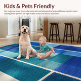 Ultra Soft Area Rug, Non Slip, Stain Resistant, Washable Area Rugs for Living Room, Bedroom, Plush Pink Tibetan Tiger Meditation Rug(Blue)