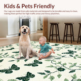 Ultra Soft Area Rug, Non Slip, Stain Resistant, Washable Area Rugs for Living Room, Bedroom, vintage insect print(Ivory)
