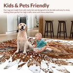Ultra Soft Area Rug, Non Slip, Stain Resistant, Washable Area Rugs for Living Room, Bedroom, Multicolor Faux Fur Living Room Rug(Brown) - ODIKA