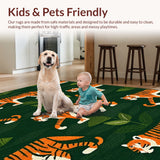 Ultra Soft Area Rug, Non Slip, Stain Resistant, Washable Area Rugs for Living Room, Bedroom, Large Soft Green Dining Room Animal Print Rug(Green)