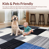 Ultra Soft Area Rug, Non Slip, Stain Resistant, Washable Area Rugs for Living Room, Bedroom, Modern Geometric Soft Non-Slip Living Room(Green)