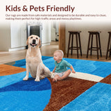 Ultra Soft Area Rug, Non Slip, Stain Resistant, Washable Area Rugs for Living Room, Bedroom, Abstract Modern Soft Non-Slip Living Room(Blue)