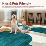Ultra Soft Area Rug, Non Slip, Stain Resistant, Washable Area Rugs for Living Room, Bedroom, Modern Abstract Soft Indoor Play Rug(Green)