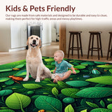 Ultra Soft Area Rug, Non Slip, Stain Resistant, Washable Area Rugs for Living Room, Bedroom, Artistic Ultra-Thin Washable Dining Room Rug(Green)