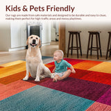Ultra Soft Area Rug, Non Slip, Stain Resistant, Washable Area Rugs for Living Room, Bedroom, Modern Abstract Cabin(Red)