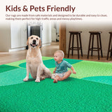 Ultra Soft Area Rug, Non Slip, Stain Resistant, Washable Area Rugs for Living Room, Bedroom, Modern Abstract Non-Shedding(Green)