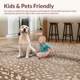 Ultra Soft Area Rug, Non Slip, Stain Resistant, Washable Area Rugs for Living Room, Bedroom, Antelope Print Fawn(Beige)