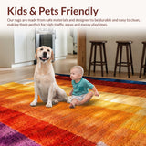 Ultra Soft Area Rug, Non Slip, Stain Resistant, Washable Area Rugs for Living Room, Bedroom, Boho Rainbow Tufted(Orange)