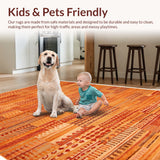 Ultra Soft Area Rug, Non Slip, Stain Resistant, Washable Area Rugs for Living Room, Bedroom, Fluffy Shaggy Plush(Orange)