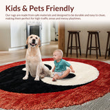 Ultra Soft Area Rug, Non Slip, Stain Resistant, Washable Area Rugs for Living Room, Bedroom, yin yang circle rug(Red)