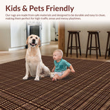 Ultra Soft Area Rug, Non Slip, Stain Resistant, Washable Area Rugs for Living Room, Bedroom, Tiger Skin Pattern(Brown)