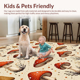 Ultra Soft Area Rug, Non Slip, Stain Resistant, Washable Area Rugs for Living Room, Bedroom, Memory Foam Mushroom Kitchen(Beige)
