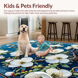 Ultra Soft Area Rug, Non Slip, Stain Resistant, Washable Area Rugs for Living Room, Bedroom, Floral Soft Touch Islamic Prayer Mat(Blue)