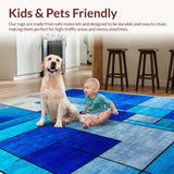 Ultra Soft Area Rug, Non Slip, Stain Resistant, Washable Area Rugs for Living Room, Bedroom, Contemporary Abstract Stain Resistant Living Room(Gray)