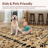 Ultra Soft Area Rug, Non Slip, Stain Resistant, Washable Area Rugs for Living Room, Bedroom, Rustic Caramel Western Living Room Accent Rug(Beige)