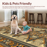 Ultra Soft Area Rug, Non Slip, Stain Resistant, Washable Area Rugs for Living Room, Bedroom, Boho Vintage Tiger Skin(Brown)