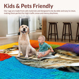 Ultra Soft Area Rug, Non Slip, Stain Resistant, Washable Area Rugs for Living Room, Bedroom, Cat Themed Welcome Doormat(Blue)