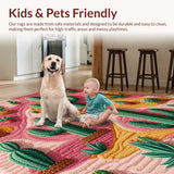 Ultra Soft Area Rug, Non Slip, Stain Resistant, Washable Area Rugs for Living Room, Bedroom, Rustic Western Kids Room Water-Absorbent Boot Rug(Pink)