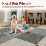 Ultra Soft Area Rug, Non Slip, Stain Resistant, Washable Area Rugs for Living Room, Bedroom, Abstract Vintage Boho(Gray)