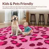 Ultra Soft Area Rug, Non Slip, Stain Resistant, Washable Area Rugs for Living Room, Bedroom, Leopard Print Washable(Pink)