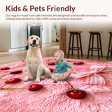 Ultra Soft Area Rug, Non Slip, Stain Resistant, Washable Area Rugs for Living Room, Bedroom, Fluffy Pink Coquette Bathroom Decor(Pink)