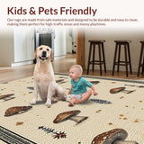 Ultra Soft Area Rug, Non Slip, Stain Resistant, Washable Area Rugs for Living Room, Bedroom, witchy boho vintage(Beige)