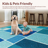 Ultra Soft Area Rug, Non Slip, Stain Resistant, Washable Area Rugs for Living Room, Bedroom, Farmhouse Striped Jute(Blue)