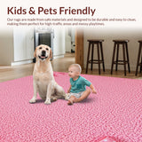Ultra Soft Area Rug, Non Slip, Stain Resistant, Washable Area Rugs for Living Room, Bedroom, Preppy Pink Non-Slip Bathroom Decor(Pink)