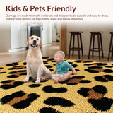Ultra Soft Area Rug, Non Slip, Stain Resistant, Washable Area Rugs for Living Room, Bedroom, Fashionable Leopard Print Soft Living Room(Beige)